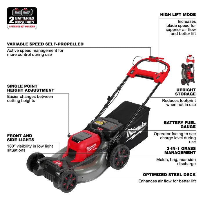 Milwaukee M18 FUEL™ 21" Self-Propelled Dual Battery Mower