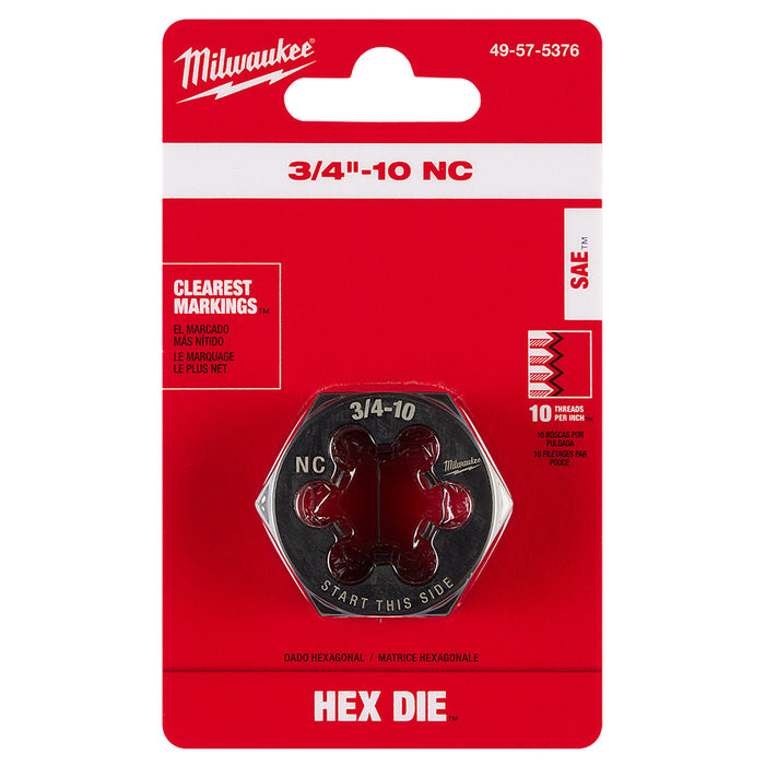 Milwaukee 3/4"-10 NC 1-7/16" Hex Threading Die