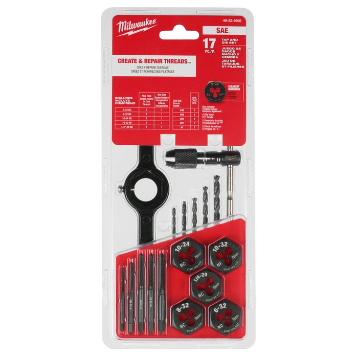 Milwaukee 17PC SAE Tap and Die Set