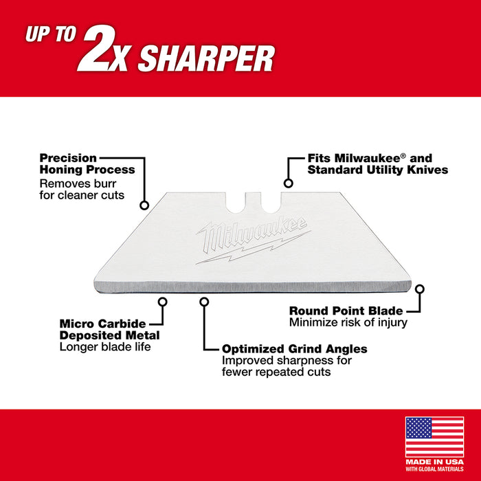 Milwaukee 50-Piece Carton Utility Knife Blades w/ Dispenser