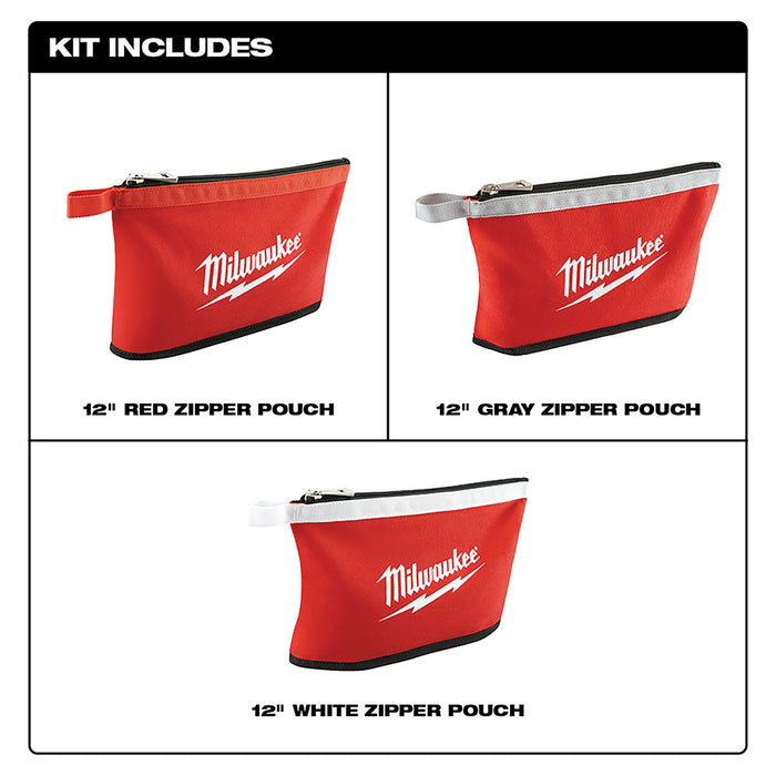 Milwaukee 3 pk Zipper Pouches