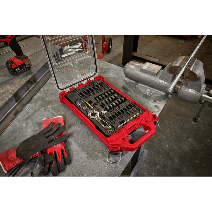 Milwaukee 38PC Metric Tap & Die PACKOUT™ Set w/ Hex-LOK™ 2-in-1 Handle