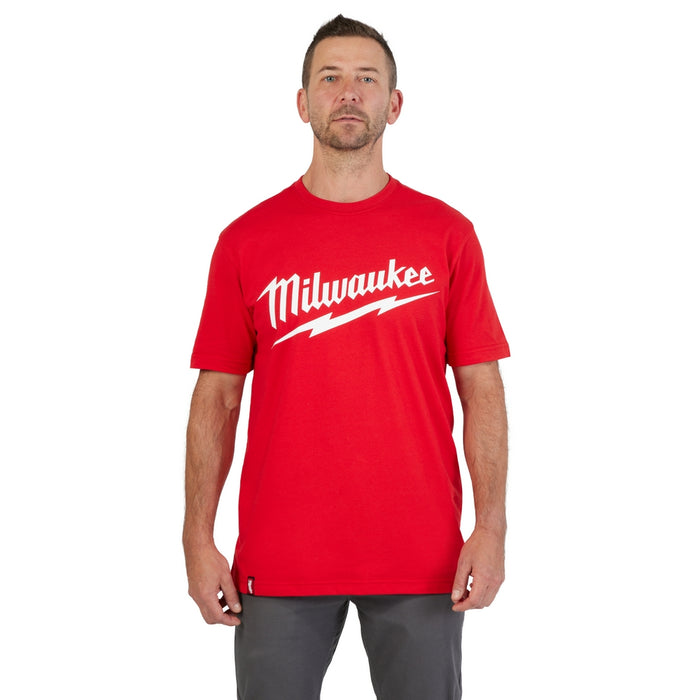 Milwaukee Heavy Duty T-Shirt - Short Sleeve Logo Red L