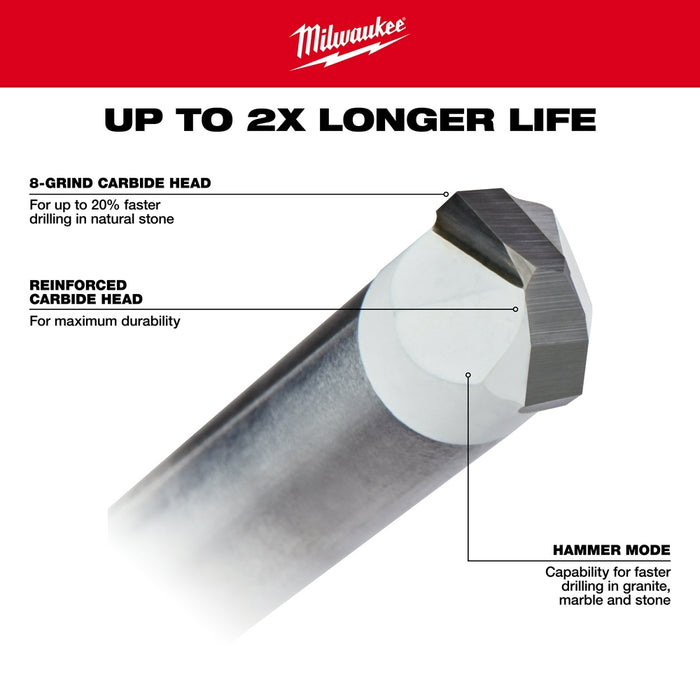 Milwaukee 1/8 in. Tile and Natural Stone Bit