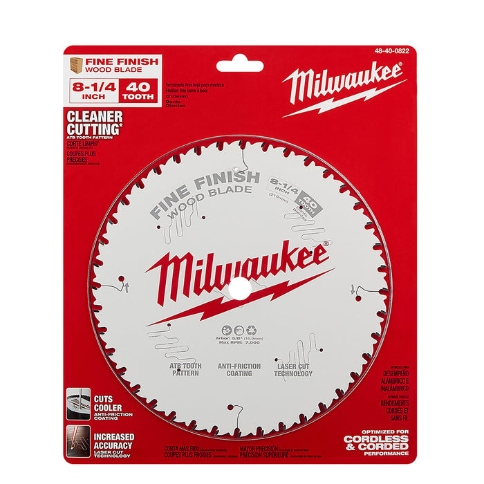 Milwaukee 8-1/4 in. 40T Fine Finish Circular Saw Blade