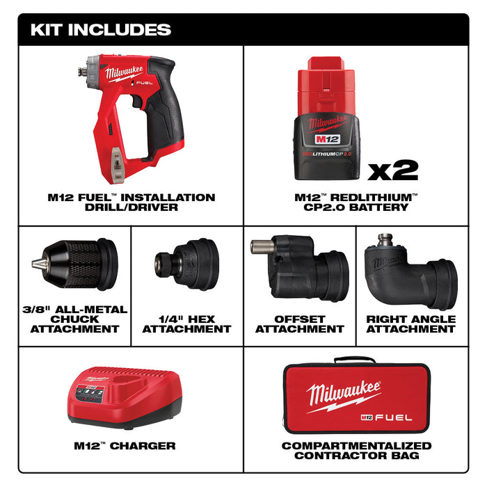 Milwaukee M12 FUEL™ Installation Drill/Driver Kit