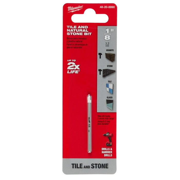 Milwaukee 1/8 in. Tile and Natural Stone Bit