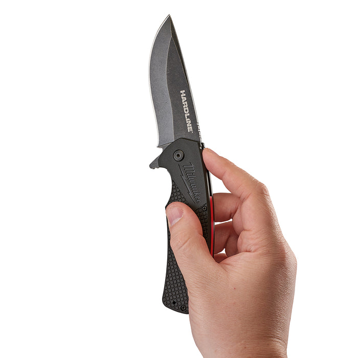 Milwaukee 3.5 in. HARDLINE™ Smooth Recurve Drop Point Blade Pocket Knife