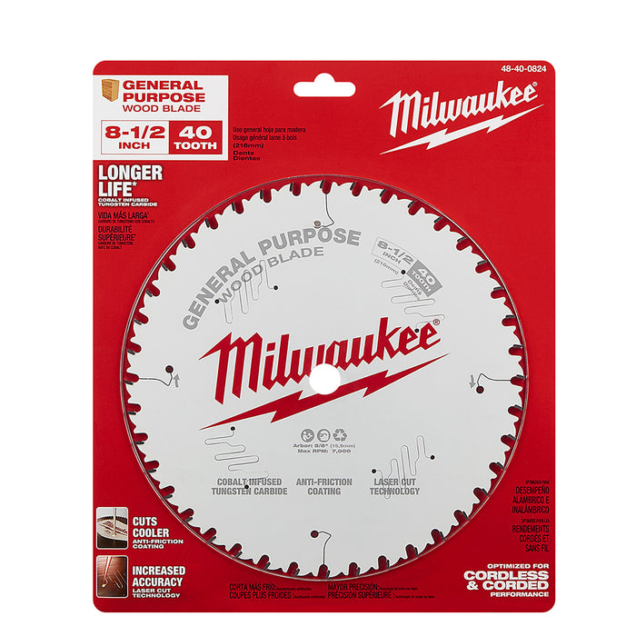 Milwaukee 8-1/2 in. 40T General Purpose Circular Saw Blade