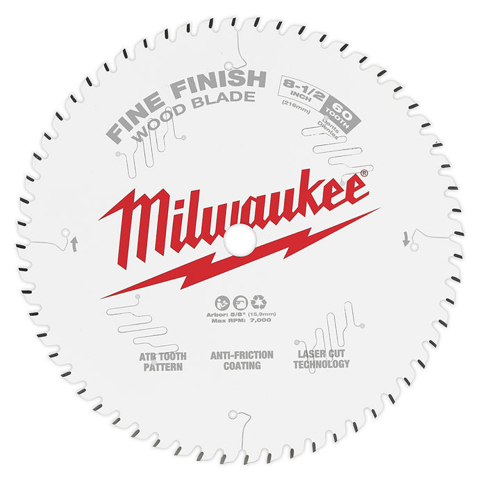 Milwaukee 8-1/2 in. 60T Fine Finish Circular Saw Blade