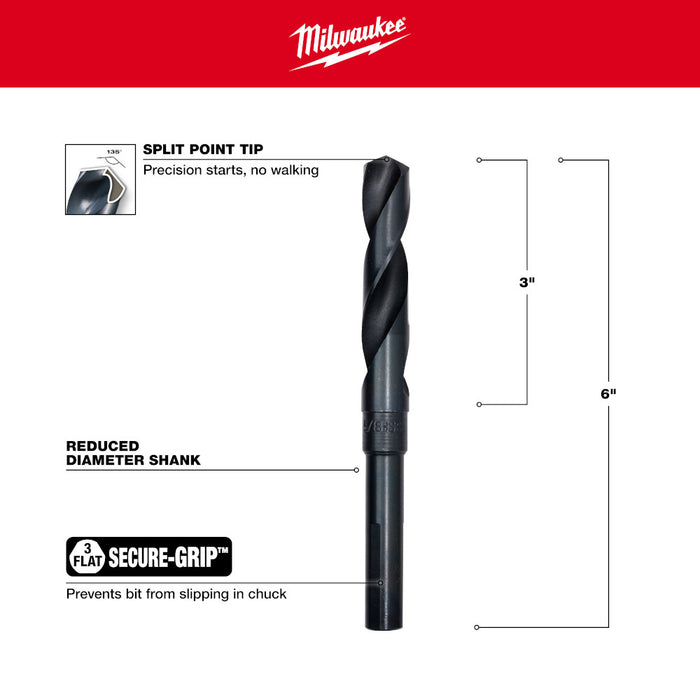 Milwaukee 5/8 in. S&D Black Oxide Drill Bit