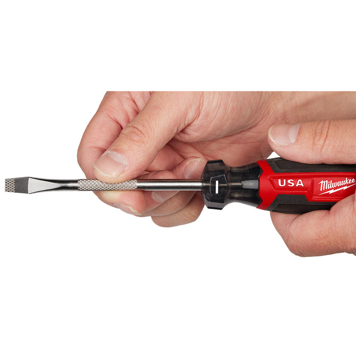 Milwaukee 1/4" Slotted 4" Cushion Grip Screwdriver (USA)