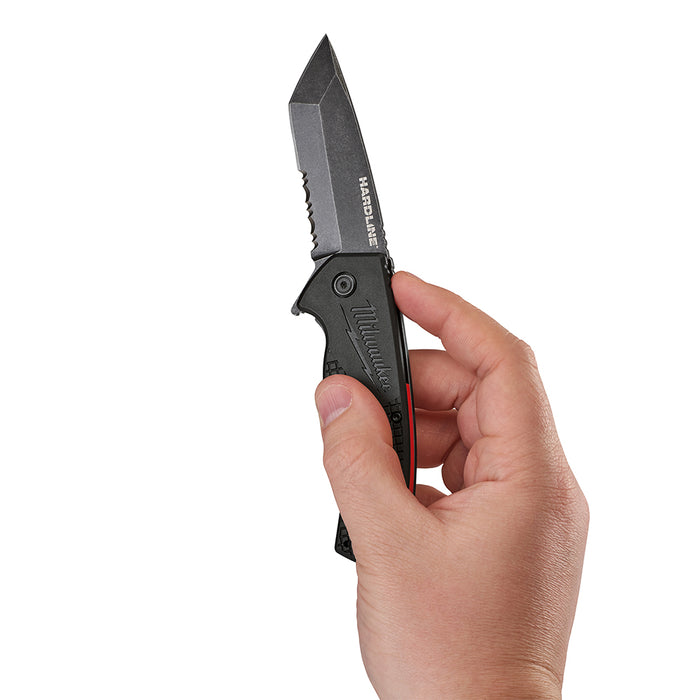 Milwaukee 3 in. HARDLINE™ Serrated Tanto Blade Pocket Knife