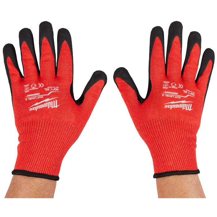 Milwaukee Cut Level 3 Nitrile Dipped Gloves, XL