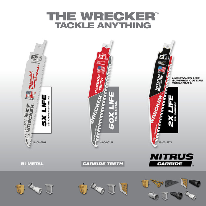 Milwaukee 6" 6 TPI THE WRECKER™ with Carbide Teeth SAWZALL® Blade 1PK