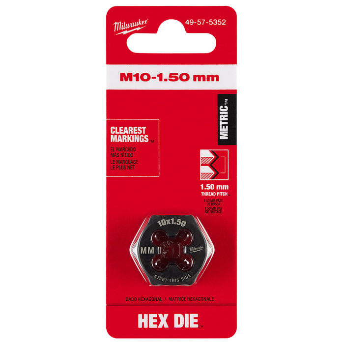 Milwaukee M10-1.50 mm 1-Inch Hex Threading Die