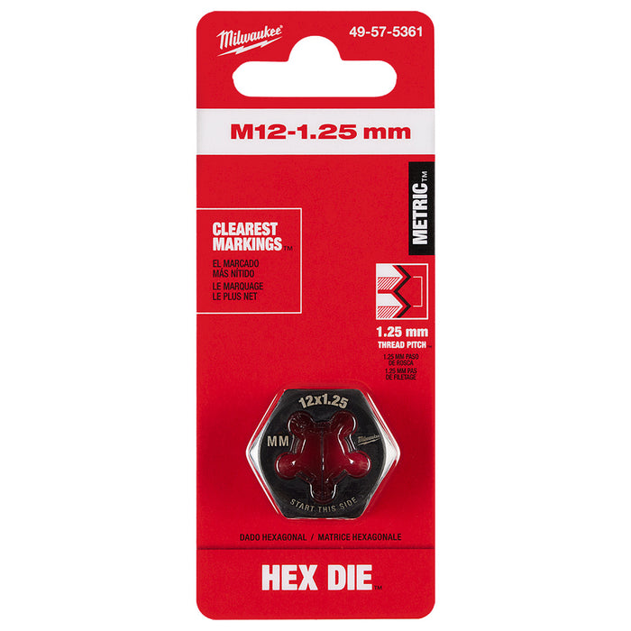 Milwaukee M12-1.25 mm 1-Inch Hex Threading Die