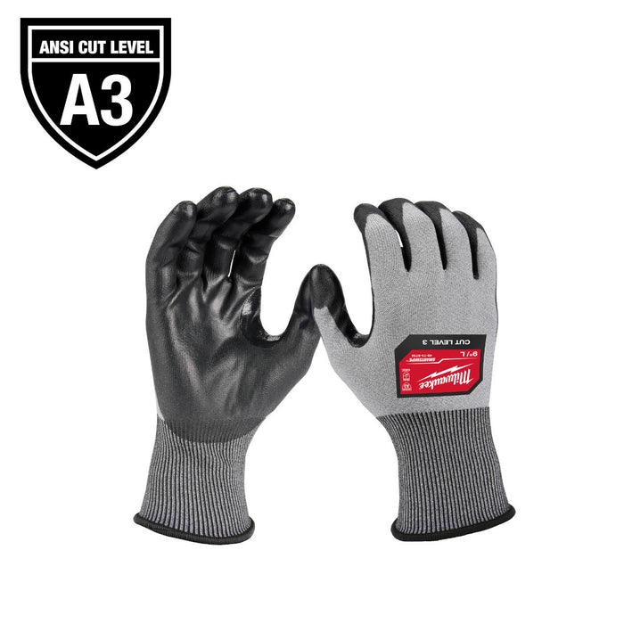 Milwaukee Cut Level 3 High Dexterity Polyurethane Dipped Gloves - L