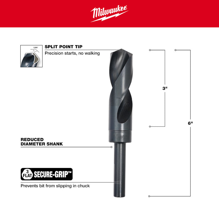 Milwaukee 1 in. S&D Black Oxide Drill Bit