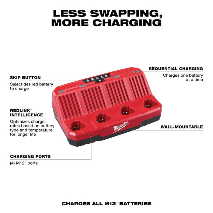 Milwaukee M12™ 4-Bay Sequential Charger