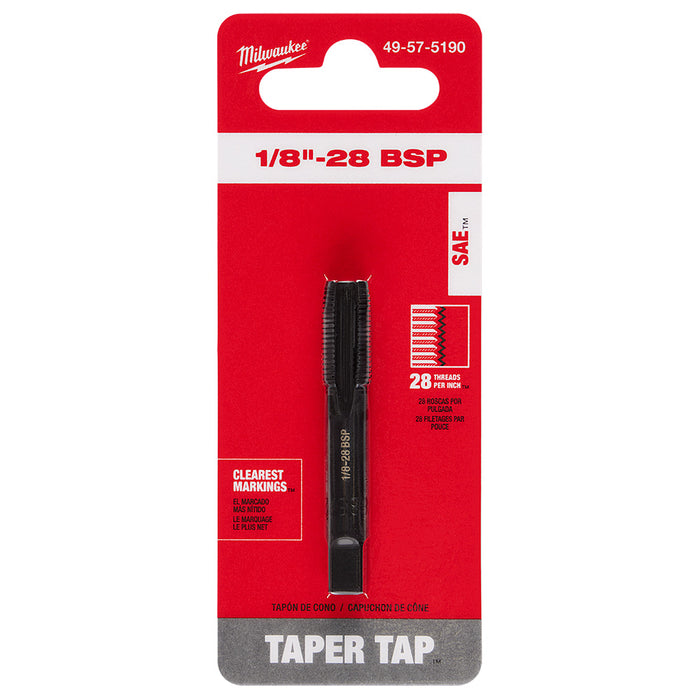 Milwaukee 1/8"-28 BSP Straight Flute Taper Tap