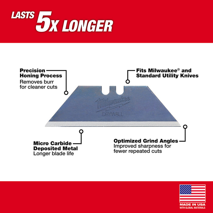 Milwaukee 5-Piece Drywall Utility Knife Blades