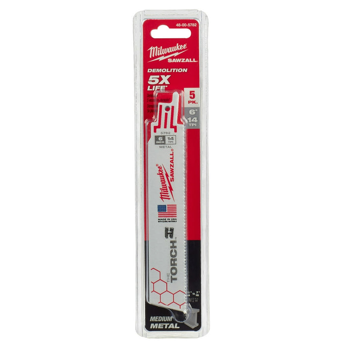 Milwaukee 6 in. 14 TPI THE TORCH™ SAWZALL® Blades 5PK