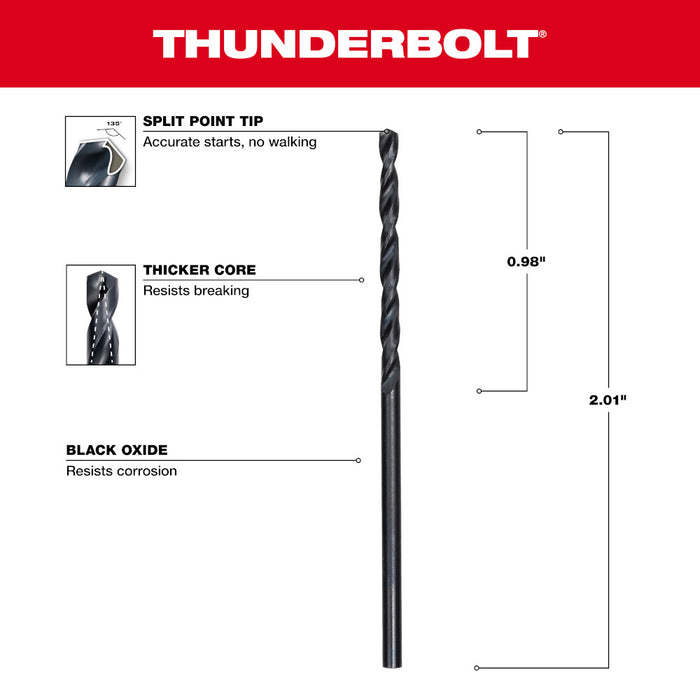 Milwaukee 5/64 in. Thunderbolt® Black Oxide Drill Bit