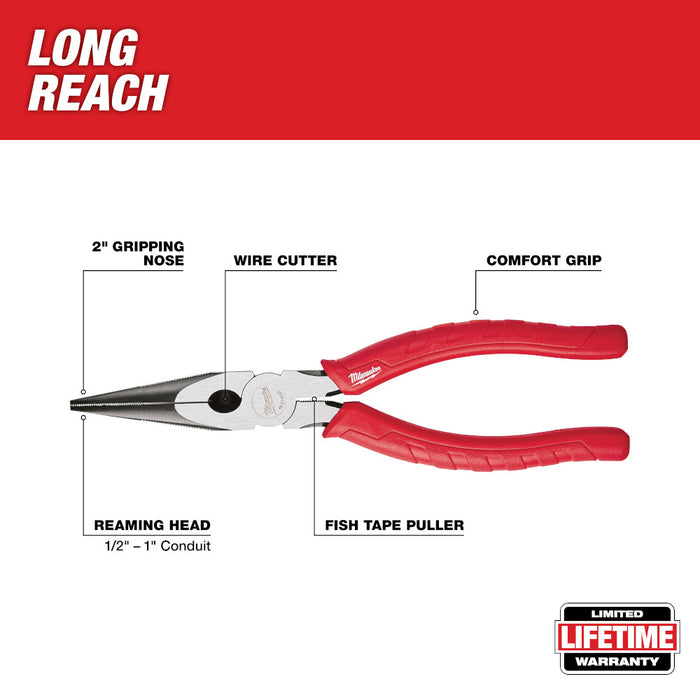 Milwaukee 8 in. Long Nose Pliers