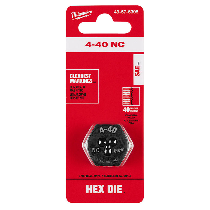 Milwaukee 4-40 NC 1-Inch Hex Threading Die