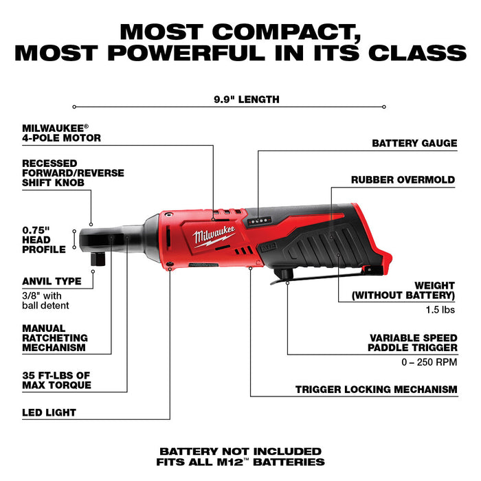 Milwaukee M12™ Cordless 3/8 in. Ratchet