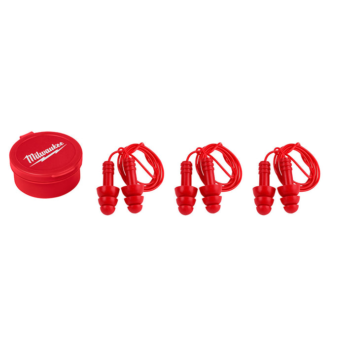 Milwaukee 3PK Reusable Corded Earplugs