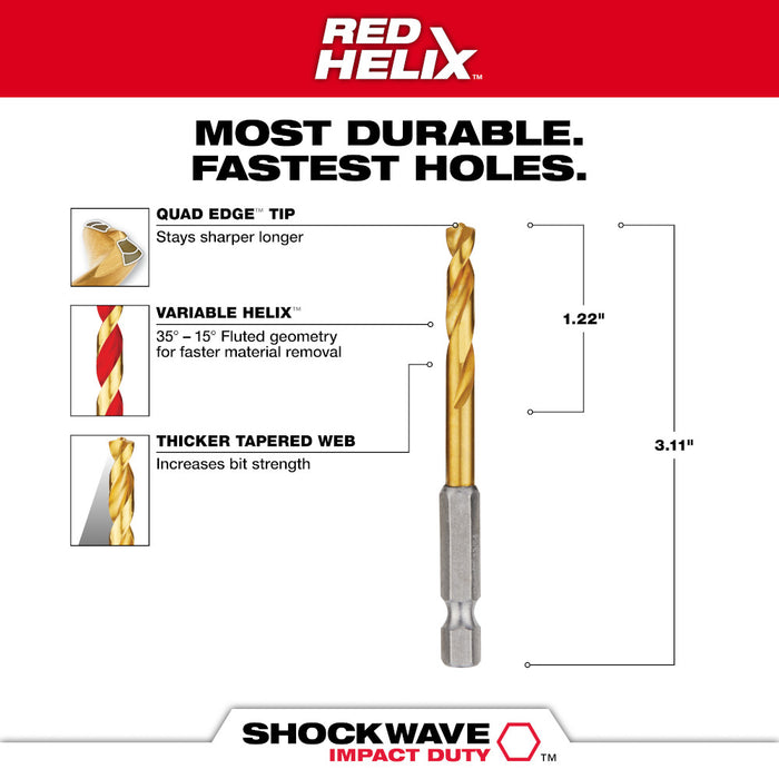 Milwaukee 13/64 in. Titanium SHOCKWAVE™ Drill Bit