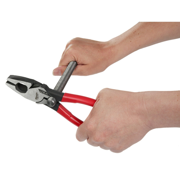 Milwaukee 9" Lineman's Dipped Grip Pliers w/ Thread Cleaner (USA)