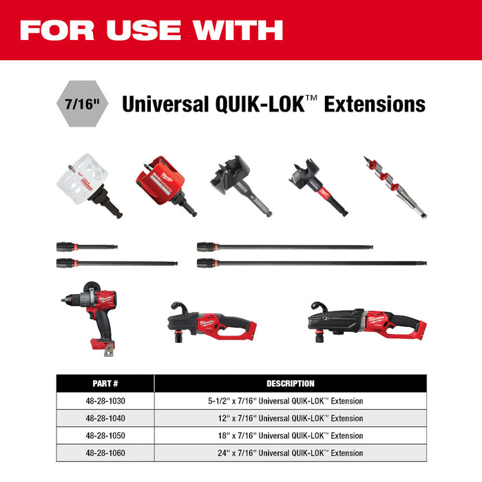 Milwaukee 5-1/2 in. x 7/16 in. Universal QUIK-LOK™ Extension