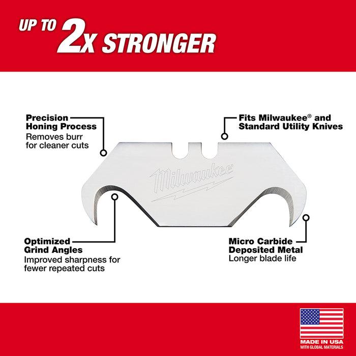 Milwaukee 50-Piece Hook Utility Knife Blades w/ Dispenser