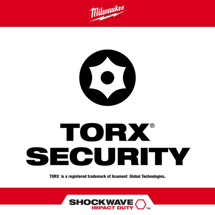 Milwaukee 10-Piece SHOCKWAVE™ Impact Torx® Security Insert Bit Sets 3PK