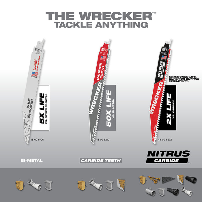 Milwaukee 9" 6 TPI THE WRECKER™ with Carbide Teeth SAWZALL® Blade 1PK