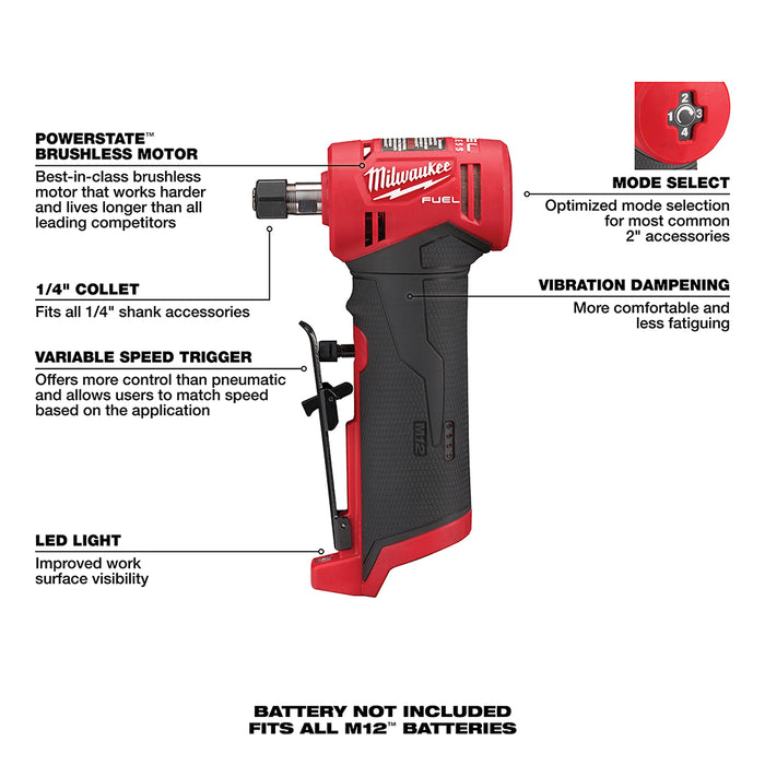 Milwaukee M12 FUEL™ Right Angle Die Grinder