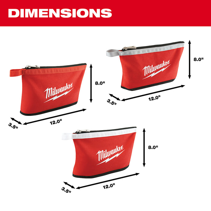 Milwaukee 3 pk Zipper Pouches