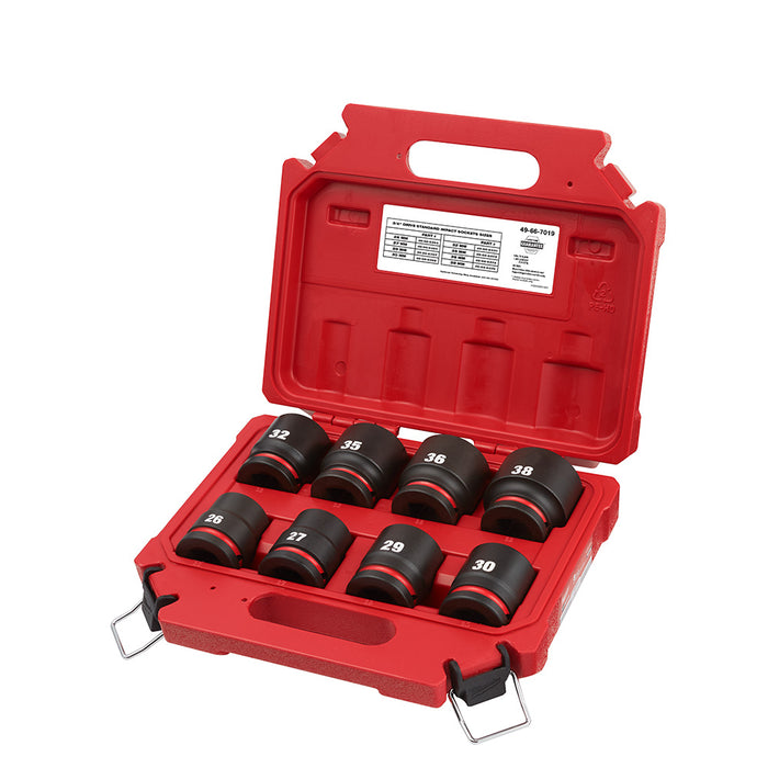 Milwaukee 8PC SHOCKWAVE™ Impact Duty™ 3/4" Drive Metric Standard 6 Point Socket Set