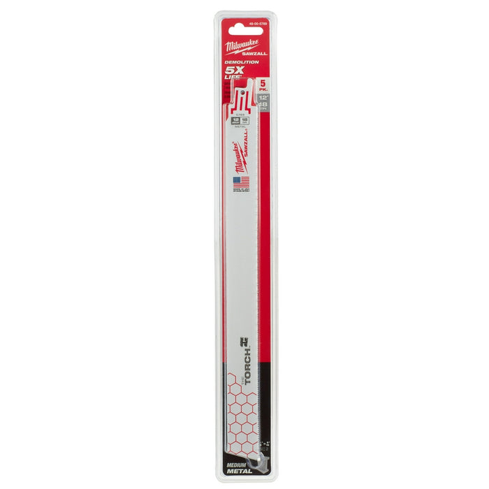 Milwaukee 12 in. 18 TPI THE TORCH™ SAWZALL® Blade 5PK