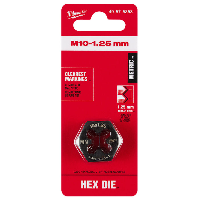 Milwaukee M10-1.25 mm 1-Inch Hex Threading Die