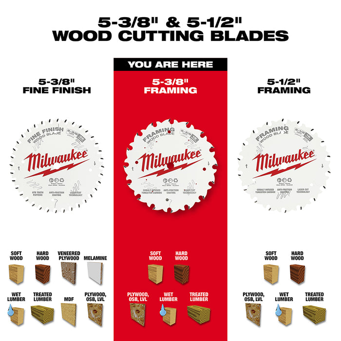 Milwaukee 5-3/8 in. 16T Framing Circular Saw Blade