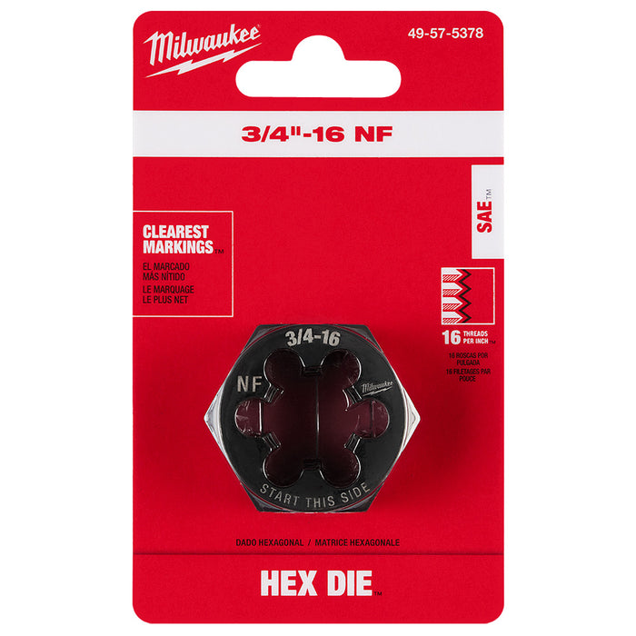 Milwaukee 3/4"-16 NF 1-7/16" Hex Threading Die