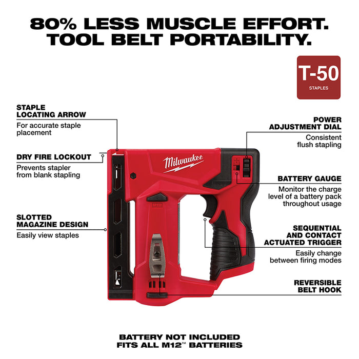 Milwaukee M12™ 3/8 in. Crown Stapler