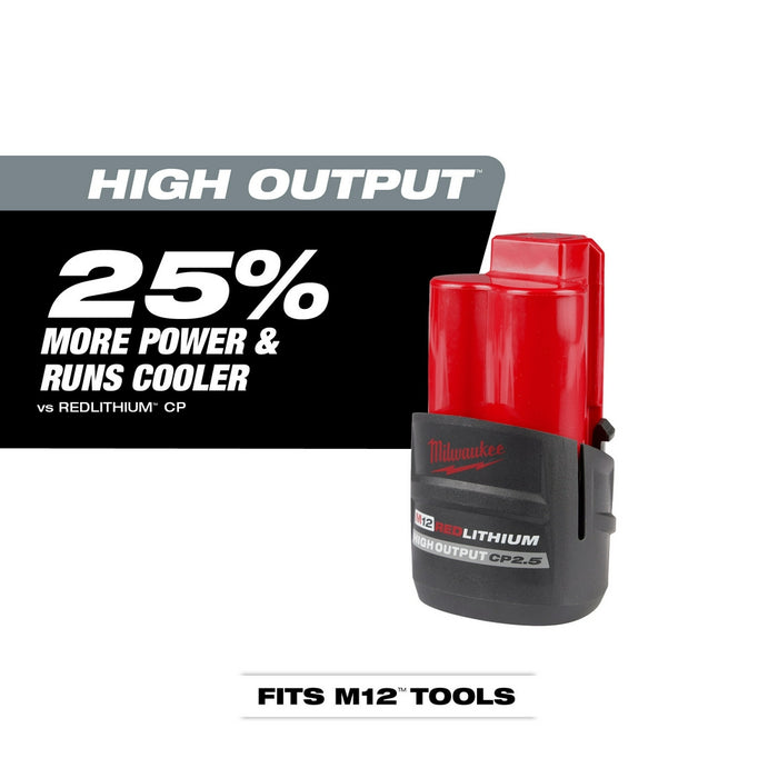 Milwaukee M12 REDLITHIUM™ HIGH OUTPUT™ CP2.5 Battery Pack