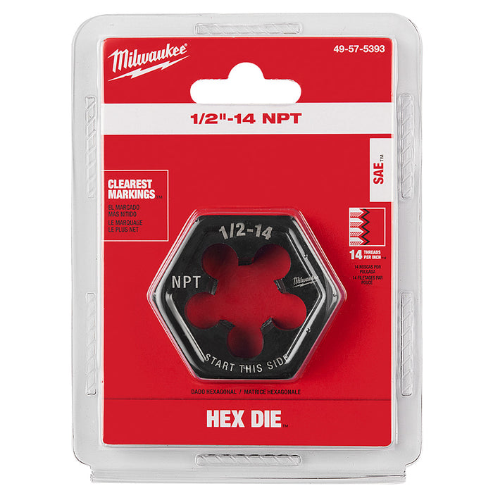 Milwaukee 1/2"-14 NPT 2-1/6" Hex Threading Die