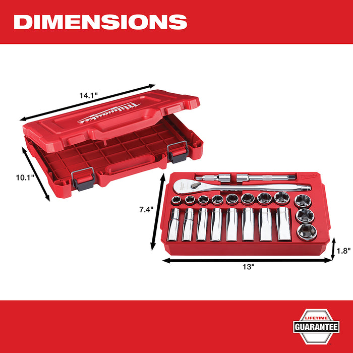 Milwaukee 22 pc. 1/2 in. Socket Wrench Set (SAE)