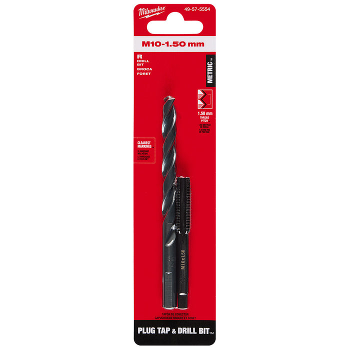 Milwaukee M10-1.50 mm Straight Flute Plug Tap & R Drill Bit